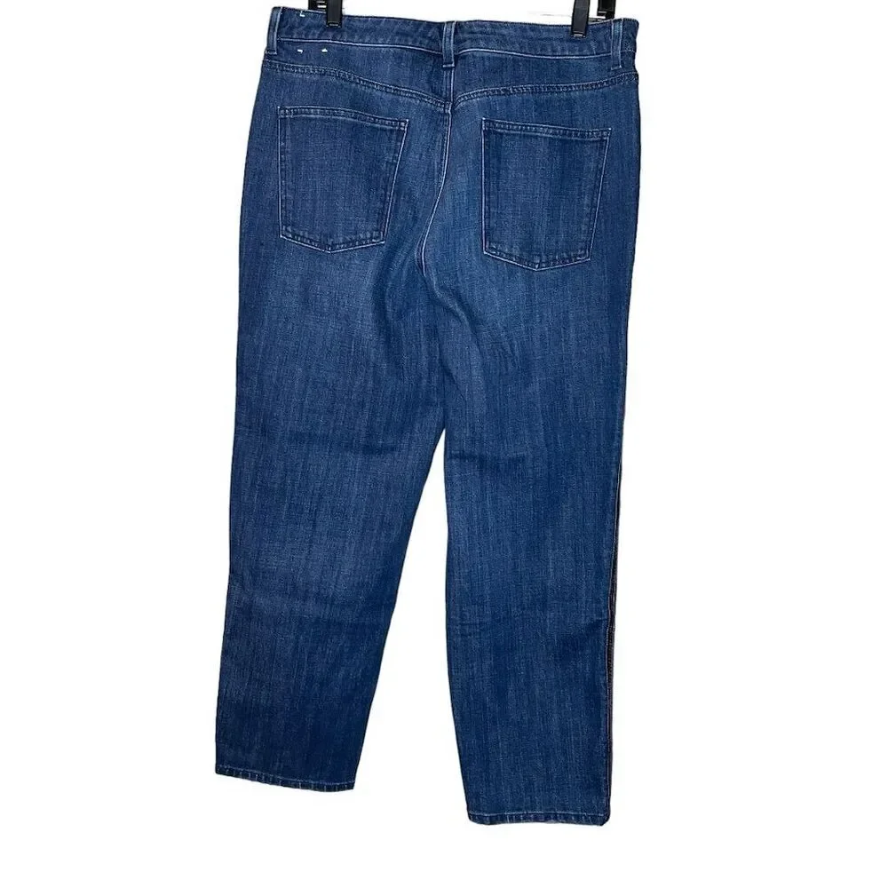 Talbots Women's High Waist Straight Ankle Jeans Blue Size 12 Classic Fit - Picture 2 of 6